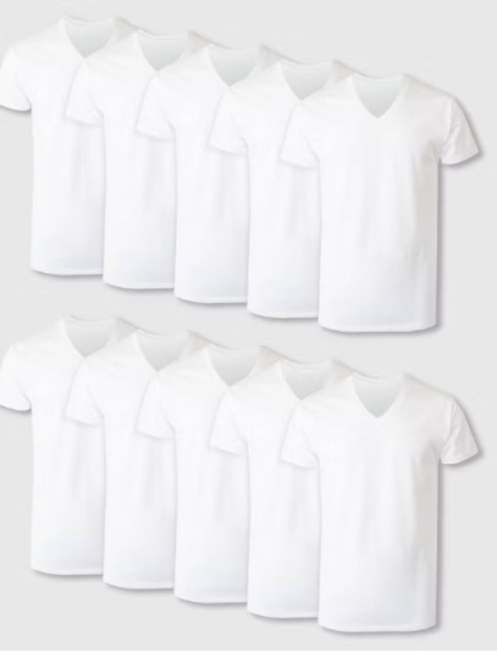 Hanes Mens V Neck Undershirts White ComfortSoft Tagless 10 pk Sz M - Picture 3 of 5